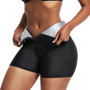 Pantaloncini da sauna da donna a vita alta, modellanti per il controllo della pancia, con chiusura termica che trattiene il calore, per allenamento e sollevamento glutei - Product Image 5