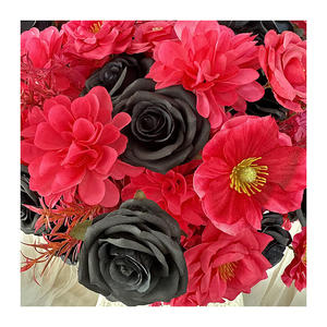 Romantic Pink Black <b>Rose</b> Red Mixed Artificial Flower Ball Handmade Arrangement Centerpiece For Wedding Valentine'S Day - Product Image 4