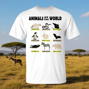 T-shirt avec des animaux mignons du monde entier, design promotionnel sur le thème des animaux - Product Image 1