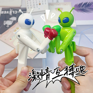 Stylo Bille Créatif Alien Boxing Trick Décompression pour Étudiants, Encre Verte/Blanche/Gris, Emballage en Sachet, Papeterie en Gros - Product Image 3