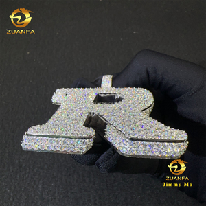 Pendentif Lettre R Initiale Personnalisé en Argent S925 Moissanite avec Certificat GRA, Style Hip Hop Iced Out, <span class=keywords><strong>et</strong></span> Ensemble Chaîne Infini pour Bijoux de Rappeur 3D - Product Image 5