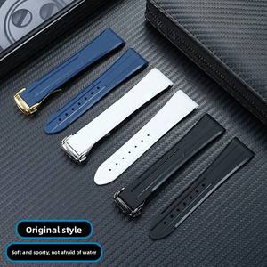 Bracelet de montre en silicone caoutchouc CHARM & pour 300 pour <span class=keywords><strong>Moon</strong></span> Strap Men Arc Mouth Waterproof Foldover Clasp - Product Image 3