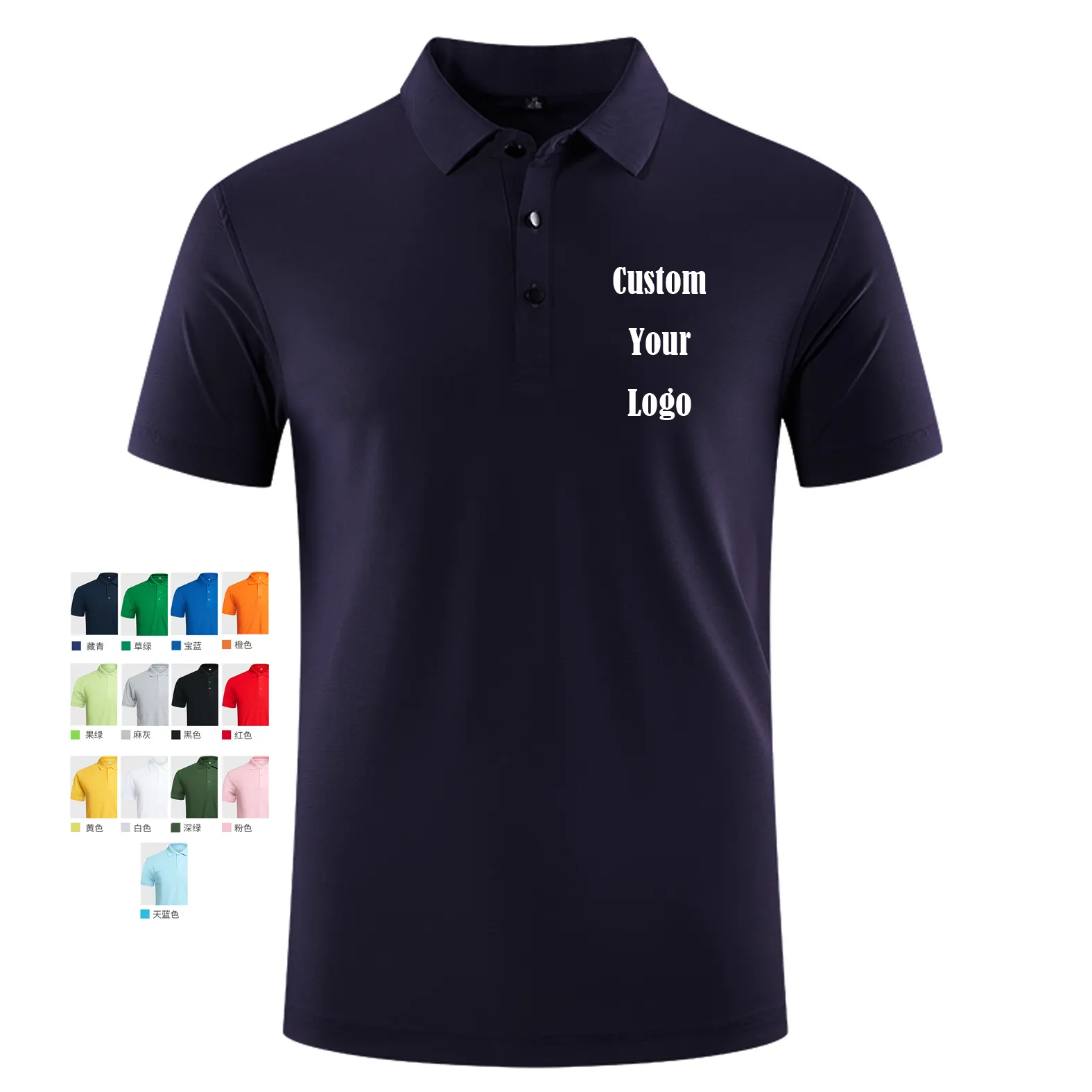 Özel tasarım kendi marka polo GÖMLEK kısa kollu erkek polyester kuru fit erkek Golf Polo tişört gömlek