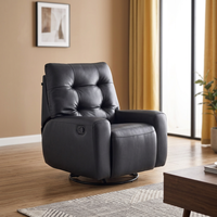 Fauteuil d'appoint moderne pivotant, entièrement recouvert de cuir écologique, structure en bois massif, coussin en éponge, fauteuil de salon