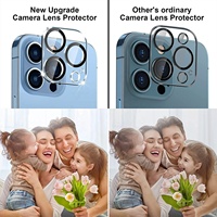 2 paquets de protecteur d'écran, sans contact, bulle libre, 2 pièces avec objectif d'appareil photo, Compatible avec Iphone 13 Mini Pro Max, offre spéciale