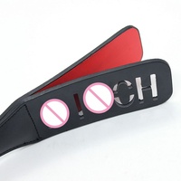 Pagaie de fessée en cuir rouge chinois à double pont pour adultes, boutique de produits sexuels, pagaie de fessée BDSM pour couple femme