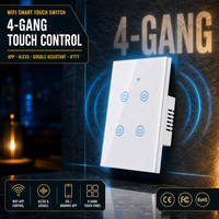 Interrupteur mural intelligent 4 gangs Wi-Fi sans hub requis, remplace 4 interrupteurs à bascule dans une boîte US, pour distributeurs, vente en gros, OEM
