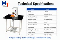 Soudeuse par points à électrodes pour batteries 18650, modèle MT JYH-D, à commande au pied, 10KVA, 0-99A, double impulsion, électrode en cuivre pur 3mm, 1