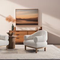 Chaise ronde personnalisée rembourrée classique de luxe mobilier de salon en tissu moderne chaise pour une place canapé de détente pour paresseux
