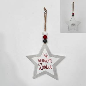 ป้ายโลหะพิมพ์ลาย UV รูปทรงสี่เหลี่ยมผืนผ้า สไตล์วินเทจ ตกแต่งต้นคริสต์มาส ลาย "Believe Magic" สำหรับเทศกาลคริสต์มาส - Product Image 5