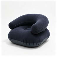 Canapé gonflable d'extérieur portable moderne avec accoudoirs en forme de U, design floqué en peluche, respirant, pour chambre à coucher, marque ANL