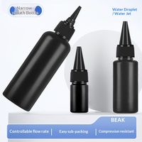 Bouteille de 100 ml en PEHD noir, résistante à la lumière, avec bec verseur, type compressible, pour le conditionnement et le reconditionnement