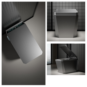 豪华设计浴室方形落地式陶瓷电动坐便器自动智能坐便器<span class=keywords><strong>S</strong></span>陷阱遥控器包括黑色 - Product Image 4