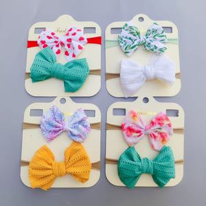 Bandeaux à nœuds en nylon extensible pour bébés, accessoires pour cheveux de bébés - Product Image 3