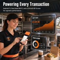 R330S Terminal POS Portátil de 5 Pulgadas con Android 13, WiFi, Pantalla Táctil para Restaurantes, Impresión de Pedidos en Línea