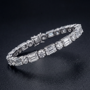 Bracelet de tennis Shravi Impex en moissanite taille émeraude, argent sterling 925, chaîne glacée, jonc unisexe, bijoux hip-hop, cadeau personnalisé - Product Image 1