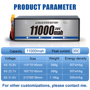 Batería FPV de 11000 mAh 6S 8S 12S de Alta Velocidad, Batería Lipo de Estado Sólido Ligera para Vuelos de Larga Duración, Fabricante de Sistemas de Energía para Drones de Carreras - Product Image 3