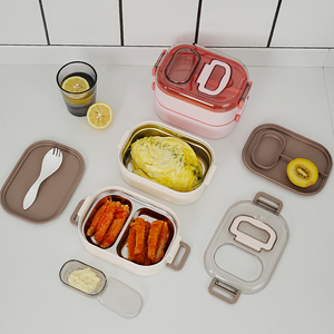 New PP + 304 thép không gỉ đa ngăn Stackable Hộp Ăn Trưa có sẵn trong một loạt các màu sắc an toàn thực phẩm vật liệu - Product Image 1