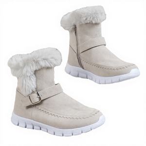 QF1 Botas de Nieve de Lona con Forro de Piel Cálidas y Elegantes para Otoño, Unisex, con Cierre Lateral, Cómodas, en Oferta - Product Image 2
