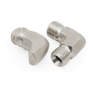 Coude hydraulique 1B9 en acier inoxydable 304, 90 degrés, raccord mâle impérial, cône 60 degrés, haute pression - Product Image 1