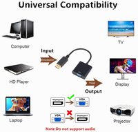   (DP) naar VGA-adapter Verguld naar VGA-adapter (mannelijk naar vrouwelijk) voor computer, desktop, laptop