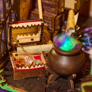 La Casa <span class=keywords><strong>del</strong></span> <span class=keywords><strong>Mago</strong></span>, Rompecabezas 3D de Madera, Soporte para Libros, Juguete de Bricolaje, Modelo en Miniatura, Regalo - Product Image 4