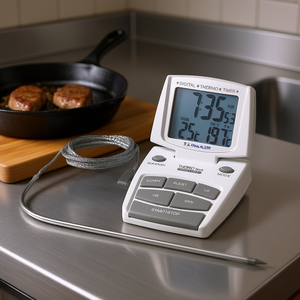 Thermomètre numérique avec sonde pour la surveillance de la température de cuisson en cuisine et fonction minuterie - Product Image 3