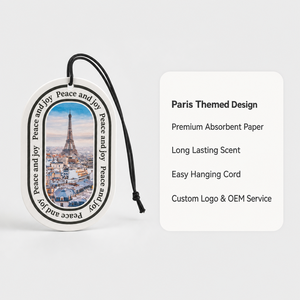 Désodorisant de voiture suspendu sur le thème de <span class=keywords><strong>Paris</strong></span>, en gros, OEM, marque privée, logo personnalisé, parfum longue durée pour l'intérieur de la voiture - Product Image 5