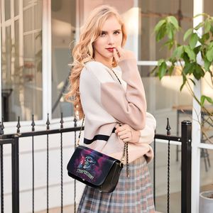 Bolso Bandolera de Piel Sintética PU Personalizado para Mujer, Bolso de Hombro con Solapa y Cadena, Estilo Gótico, Cartera de Viaje - Product Image 5