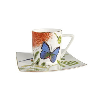 Light Luxury High-end Bone China Gold <b>Edged</b> <b>square</b> Dish Coffee Cup Home Restaurant Coffee Shop Tea Cup - Product Image 1