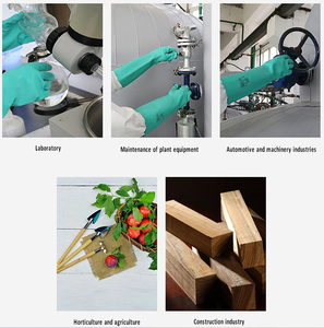 Guantes <span class=keywords><strong>de</strong></span> Nitrilo Reutilizables Superflocados Verdes, Guantes <span class=keywords><strong>de</strong></span> Seguridad para Mecánicos, Resistentes a Químicos, Impermeables, para Trabajos Industriales y <span class=keywords><strong>de</strong></span> Jardinería - Product Image 5