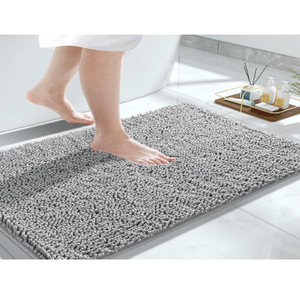 Tapis de bain épais, doux, absorbant, en chenille avec support TPR, lavable, antidérapant, tapis de salle de bain épais - Product Image 1