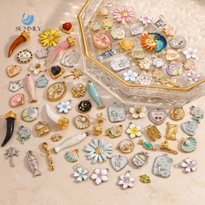 SUMMLY Summer Ocean Style Shell Fish Flower Pendant 18K Gold <strong>Silver</strong> Plated Stainless Steel <strong>Charms</strong> Fashion Jewelry - Product Image 1
