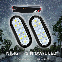 Feux arrière ovales blancs Nilight de 6 pouces, 2 pièces, 10 LED, 12V, 10W, étanches IP67, feux de recul/arrière pour camion, camping-car, caravane