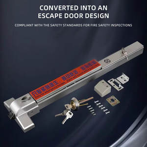 Cerradura de puerta de Escape ignífuga de acero para uso en Hotel, tipo varilla de empuje, paso de seguridad de piso a techo con accesorios de ventana de alarma - Product Image 5