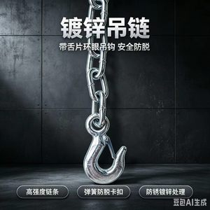 โซ่ยกเหล็กชุบสังกะสีขนาด 9 มม. ยี่ห้อ Triumphant Song Crane Hook Chain สำหรับงานหนัก - Product Image 5