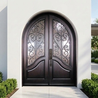 Porte principale en fer forgé de luxe, design de maison