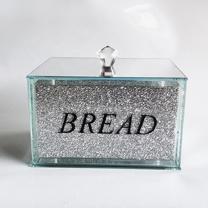 Contenitore per il Pane in <span class=keywords><strong>Vetro</strong></span> con Cristalli Luccicanti e Diamanti Frantumati, Porta Pane e Barattoli per la Cucina - Product Image 2