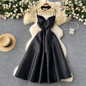 Vestido Maxi de Lujo con Cuello Halter y Línea A, Estilo Socialité Francesa, con Pompones y Sujetador Incorporado, para Mujer, Vintage, a Precio Competitivo - Product Image 6