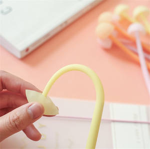 Büro Briefpapier Leuchtende Karikatur blau schwarz Tinte Stift Schönheit schwarz Student Unterschrift 0,5mm Student Pilz Gel Stift - Product Image 4