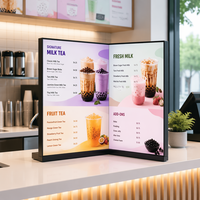 Papan Menu Digital Android LCD untuk Meja, Stand Display Pameran, Layar Terpisah, Sentuh, Otomatis Nyala/Mati, Video, CMS Berbasis Cloud