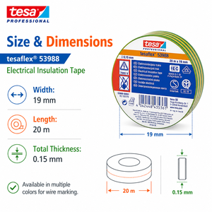 เทปพันสายไฟฟ้า Tesaflex <span class=keywords><strong>53988</strong></span> สำหรับงานยานยนต์และเครื่องใช้ไฟฟ้าภายในบ้าน - Product Image 6