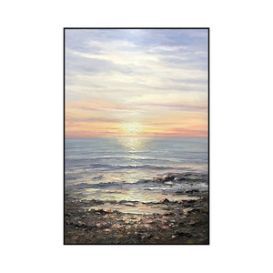 Tableau mural paysager moderne, peinture à l'huile abstraite faite à la main sur <span class=keywords><strong>toile</strong></span>, <span class=keywords><strong>vue</strong></span> sur la mer, personnalisable pour la décoration intérieure - Product Image 5