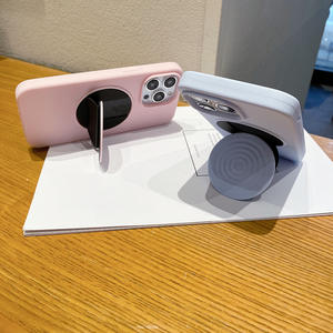 Coque compatible avec iPhone 17 Pro Max, iPhone 16, iPhone 15 et iPhone 14 Plus, en silicone, avec support pliable à motif vague. - Product Image 3