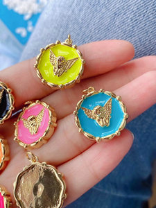 Latest Design COPPER Brass <strong>Angel</strong> Enamel <strong>Charm</strong> for Woman - Product Image 3