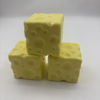 Jouet à presser en PU en forme de bloc de fromage, balle anti-stress souple en PU en forme de beurre, jouet sensoriel à presser en forme de bâton de fromage souple à mémoire de forme - Unisexe pour 14 ans et plus