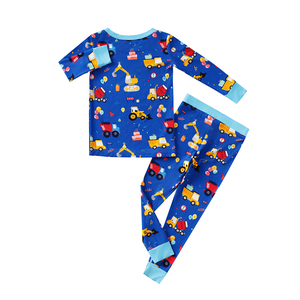 Tutina per Neonati in Viscosa di Bambù Personalizzata, <span class=keywords><strong>Pigiama</strong></span> con Stampa di <span class=keywords><strong>Dinosauri</strong></span> e Camion, Set con Cerniera per Bambini e Bambine - Product Image 5
