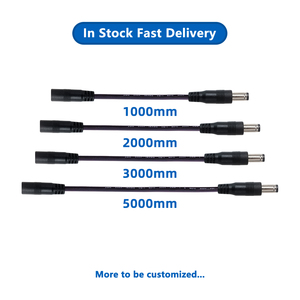 Câble d'extension DC5525 mâle-femelle de 5 mètres, conducteur en cuivre nu 20AWG, cordon d'alimentation pour projecteurs - Product Image 3