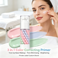 Base de Teint Correctrice 3-en-1 Marque Privée OEM ODM Personnalisée – Crème Isolante Tricolore Arc-en-ciel Unifiante