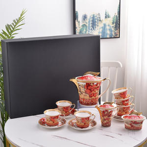 Promotion 15 PCS Nordic Royal Portrait Golden Bone China Coffee Tea Sets - Product Image 2